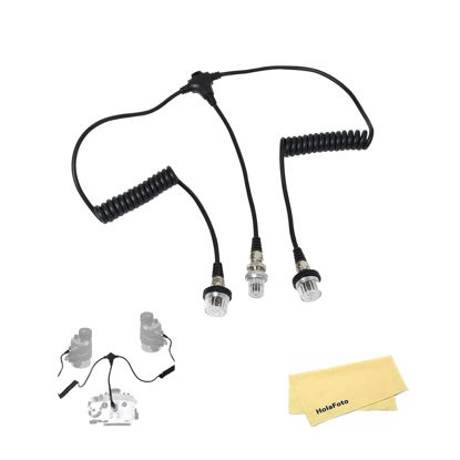 Picture of Sea Frogs OF-02 Double Synchronization Cable, Dual 5-Pin Sync Cord, Fiber Optic Line to Nikonos Type Bulkhead for seaFrogs Underwater housings Compatible with Sea Frogs, Sea & Sea, and INON strobes