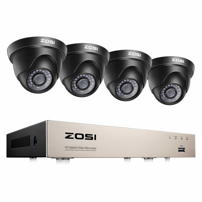 Picture of ZOSI Home Security Camera System,5MP Lite H.265+ 8Channel CCTV DVR Recorder,4PCS 1080P 1920TVL Night Vision Indoor Outdoor Surveillance Camera, Remote Access, Motion Detection (No HDD)