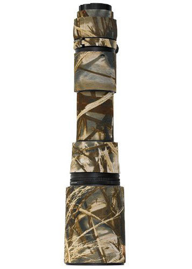 Picture of LensCoat Tamron 200-500 Lens Cover (Realtree Max4 HD) camouflage neoprene camera lens protection sleeve LCT200500M4