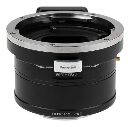Picture of Fotodiox Pro Lens Mount Shift Adapter - Compatible with Pentax 645 (P645) Mount Lens to Canon RF Mount Mirrorless Camera Body
