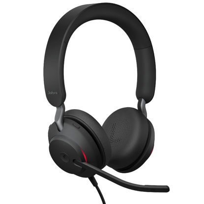 Picture of Jabra Evolve2 40 MS Wired Headphones, USB-A, Stereo, Black - Telework Headset for Calls and Music, Enhanced All-Day Comfort, Passive Noise Cancelling Headphones, MS-Optimized with USB-A Connection