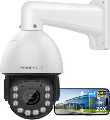 Picture of Outdoor PTZ Camera 20x Optical Zoom Pan and Tilt, 8MP IP PoE PTZ Camera with Auto Tracking Auto Cruise, Human Vehicle Detection,IR Night Vision 393ft, 2-Way Audio, Compatible with Hikvision