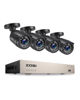 Picture of ZOSI H.265+ Home Security Camera System Outdoor Indoor, 8 Channel 5MP-Lite CCTV DVR Recorder and 4pcs Weatherproof Surveillance Bullet Camera,Night Vision,Remote Access,Motion Alerts (No HDD)