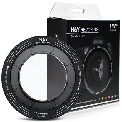 Picture of H&Y RevoRing 46-62mm Black Mist 1/4 Filter 2 in 1 Black Diffusion 1/4 Cinematic Effect Magnetic Filter for Vlog Portrait Photography Videography