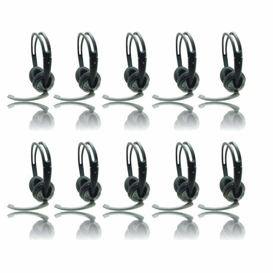 Picture of IMME282 USB Dual Headset with Adjustable Microphone Noise Cancelling and Volume Control, Wired Headphone for PC, Laptop and Computer
