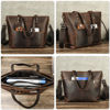 Picture of CataPurus Top Grain Leather 14.2" Laptop Tote Bag Briefcase for Man & Woman, Retro Design & Adjustable Strap, Fits to 14.2" MacBook Pro/Air, Messenger Bag Handbag for Office/Travel, Coffee 14.2 Inch