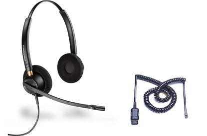 Picture of Cisco Certified Plantronics HW520 EncorePro 520 Noise Canceling Direct Connect Compatible Headset Bundle