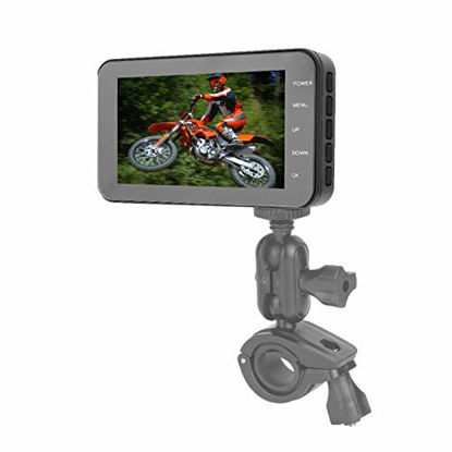 Picture of Motorcycle Dash Cam Camera, 4 Inch 1080P WiFi Waterproof Motorcycle Locomotive Hidden Front and Rear Dual Lens Recorder, Driving Video Recorder Dash Cam
