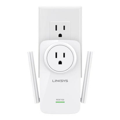 Picture of Linksys RE6700: AC1200 Amplify Cross-Band Wi-Fi Extender, Wireless Range Booster, Gigabit Ethernet Port, Spot-Finder Technology (White)