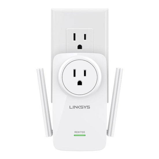 Picture of Linksys RE6700: AC1200 Amplify Cross-Band Wi-Fi Extender, Wireless Range Booster, Gigabit Ethernet Port, Spot-Finder Technology (White)