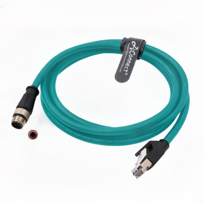 Picture of AConnect M12 A-Code to RJ45 Industrial Ethernet Cable M12 8 Pin A Code Male to RJ45 High Flexible Shielded Cable for Cognex Industrial Camera 20M