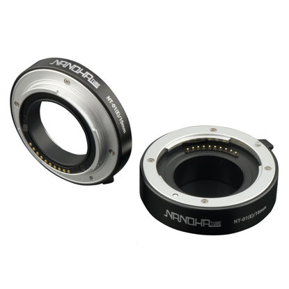 Picture of Japan Yasuhara NT-01E Nanoha Auto Macro Extension Tubes NT-01(e) Close Up Set 10mm/16mm for Sony Mirrorless Digital Cameras (Black)