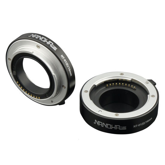 Picture of Japan Yasuhara NT-01E Nanoha Auto Macro Extension Tubes NT-01(e) Close Up Set 10mm/16mm for Sony Mirrorless Digital Cameras (Black)
