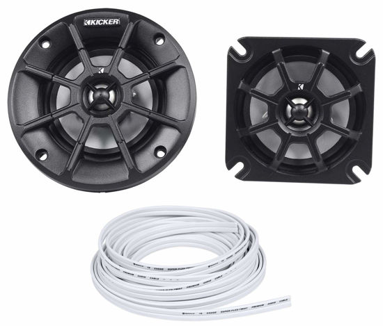 Picture of KICKER (2) 40PS42 4" 60W ATV/UTV/RZR/Motorcycle/Polaris Speakers+Marine Wire PS4