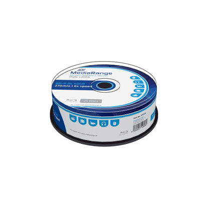 Picture of MEDIARANGE BD-R Dual Layer 50GB 6X Write Speed 25 Cake Box