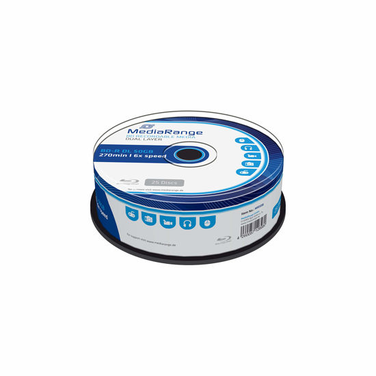 Picture of MEDIARANGE BD-R Dual Layer 50GB 6X Write Speed 25 Cake Box