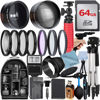 Picture of ZeeTech 49mm Accessory Bundle for Canon EOS: R100, R50, R10, M5, M6 Mark II, M6 + LP-E17 Battery + 64GB Memory Card + Telephto Lens + Filter Kit + Backpack + Tripod + Battery Charger + More