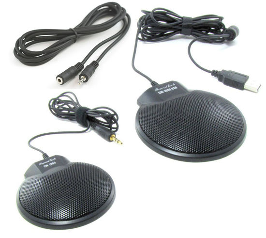 Picture of Sound Tech CM-1000USB & CM-1000 (pack of 2) Conference Meeting Microphone with 6 feet Extension Cord