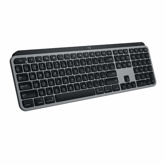 Picture of Logitech MX Keys Advanced Wireless Illuminated Keyboard for Mac, Backlit LED Keys, Bluetooth,USB-C, MacBook Pro/Air,iMac, iPad Compatible, Metal Build