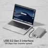 Picture of Avolusion PRO-G1 Series 14TB USB 3.2 Gen 2 (10Gbps) USB-C External Hard Drive w/USB HUB for Windows or MacOS Desktop PC/Laptop (Silver)