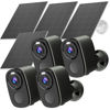 Picture of 4Pack Security Cameras Wireless Outdoor with Solar Panel,2.5K Solar Security Outdoor Cameras for Home Security with Spotlight & Siren Alarm, 2-Way Audio, Color Night Vision, AI Detection, Works/Alexa