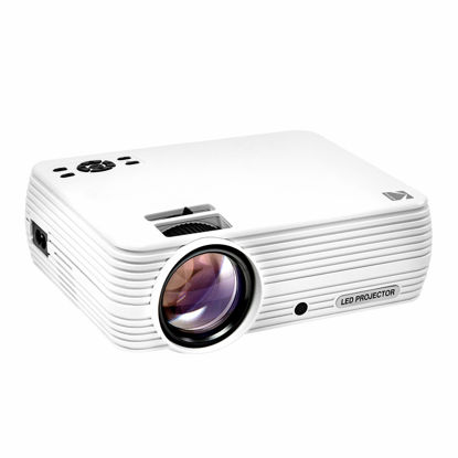 Picture of KODAK FLIK X4 Home Projector | 4.0 LCD Compact Home Theater System Projects Up to 150” with 1080p Compatibility & Bright Lumen LED Lamp | VGA/AV/HDMI/USB/TF Inputs | Remote, Tripod & Carry Case