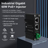 Picture of E-link Hardened Industrial Gigabit PoE++ Injector 48VDC Input PoE++ 60W up to 100 Meters Output DIN- Rail Wall Mount -40°C to 80°C IP40 5