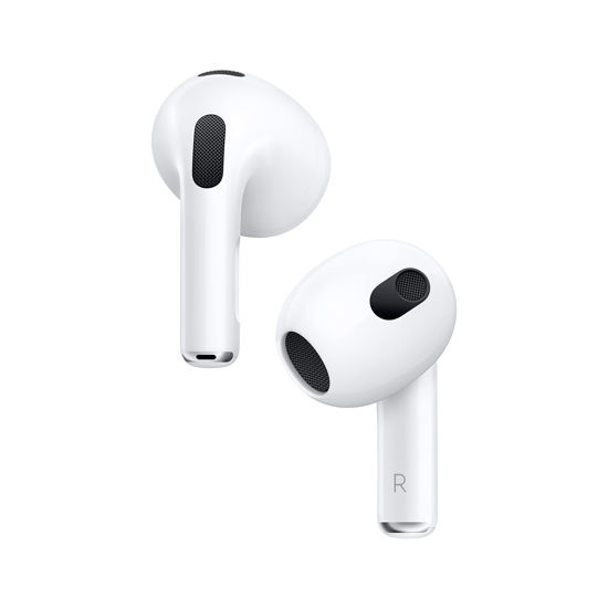 Picture of Apple AirPods (3rd Generation) Wireless Ear Buds, Bluetooth Headphones, Personalized Spatial Audio, Sweat and Water Resistant, Lightning Charging Case Included, Up to 30 Hours of Battery Life