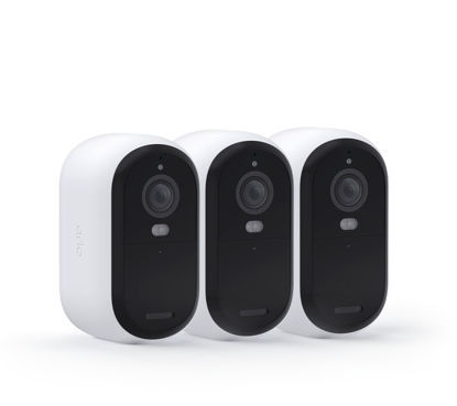 Picture of Arlo Essential Security Wireless 2K Camera with Spotlight, Indoor/Outdoor, 2nd Gen, 2-Way Audio, Color Night Vision, Motion Activation, Real Time Notifications, White, VMC3350, 3-Pack (Renewed)