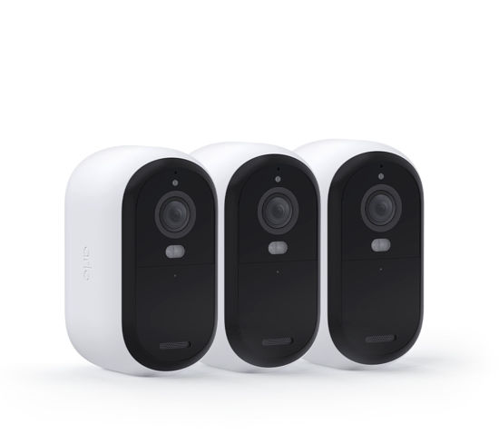 Picture of Arlo Essential Security Wireless 2K Camera with Spotlight, Indoor/Outdoor, 2nd Gen, 2-Way Audio, Color Night Vision, Motion Activation, Real Time Notifications, White, VMC3350, 3-Pack (Renewed)