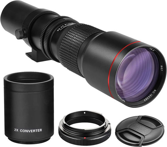Picture of High-Power 500mm/1000mm f/8 Manual Telephoto Lens forSony Alpha E-Mount a7r, a7s, a7, a6000, a5100, a5000, a3000, NEX-7, NEX-6, NEX-5T, NEX-5N, NEX-5R and NEX-3N