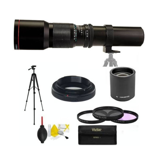 Picture of HD 32K 500MM 1000MM TELEPHOTO Zoom Lens for Canon EOS Rebel T100 DSLR Camera