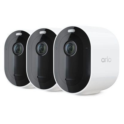 Picture of Arlo Pro 4 Spotlight Camera - 3 Pack - Wireless Security, 2K Video & HDR, Color Night Vision, 2 Way Audio, Direct to WiFi No Hub Needed, VMC4350P - White (Renewed)