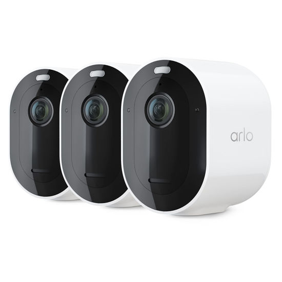Picture of Arlo Pro 4 Spotlight Camera - 3 Pack - Wireless Security, 2K Video & HDR, Color Night Vision, 2 Way Audio, Direct to WiFi No Hub Needed, VMC4350P - White (Renewed)