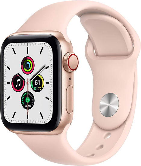 Picture of Apple Watch SE (GPS + Cellular, 40mm) - Gold Aluminum Case with Pink Sand Sport Band (Renewed)