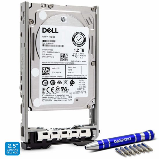 Picture of Dell 400-AJPD 1.2TB 10K SAS 12G 2.5” | 0G2G54 ST1200MM0099 Exos 10E2400 | PowerEdge HDD Enterprise Hard Drive in 13G Tray Bundle with Compatily Screwdriver Compatible with 463-7475 89D42 R730 T310