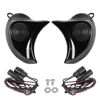 Picture of XMMT Gloss/Vivid Black Batwing Fairing Speaker Pods Tweeter Complete Kit Fit for Harley Street Glide Electra Glide Tri Glide 2014-2023