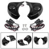 Picture of XMMT Gloss/Vivid Black Batwing Fairing Speaker Pods Tweeter Complete Kit Fit for Harley Street Glide Electra Glide Tri Glide 2014-2023