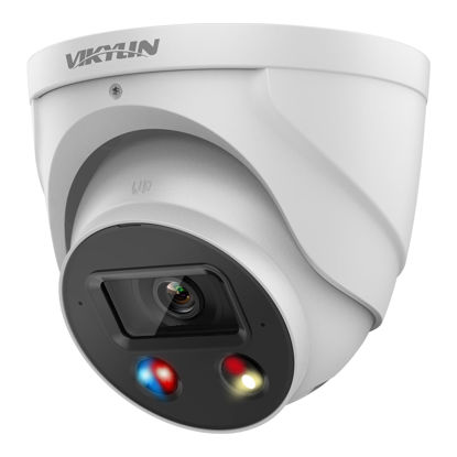 Picture of VIKYLIN 8MP Wizsense Outdoor AI Security POE IP Camera with Human/Vehicle Detection,Active Deterrence 4K Turret Camera with Two Way Audio,Smart Dual Light Night Vision,SMD 4.0,2.8 mm Lens,SD(256GB)