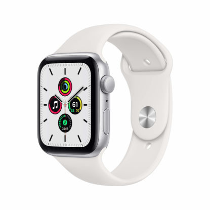 Picture of Apple Watch SE (GPS, 44mm) - Silver Aluminum Case with White Sport Band (Renewed)