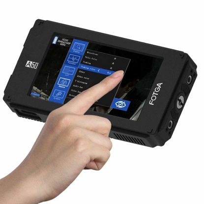 Picture of Foto4easy A50T 5 Inch On-Camera Field Monitor Full HD 1920x1080 Touch Screen with HDMI 4K Input/Output,Dual NP-F Battery Mount for DSLR Camera Camcorder