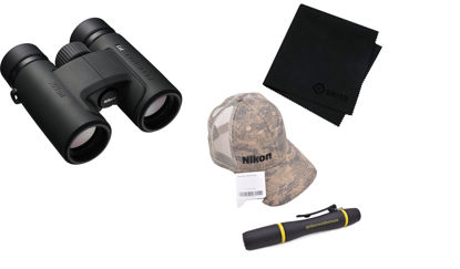 Picture of NIKON Prostaff P7 10x30 & Topo Hat & Lens Pen & Gritr Microfibre