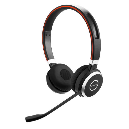 Picture of Jabra Evolve 65 SE Link380a UC Stereo, SME, NA- Bluetooth Headset with Noise-Cancelling Microphone, Long-Lasting Battery and Dual Connectivity - Works with All Other Platforms - Black