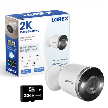Picture of Lorex 2K Indoor/Outdoor Spotlight Camera with Color Night Vision, 2-Way Talk, Person Detection, White (White)