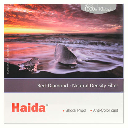 Picture of Haida Red Diamond 100mm ND 3.0 10 Stop ND Nanopro Coated Glass Filter 4x4 100x100mm ND1000