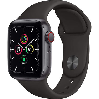 Picture of Apple Watch SE (GPS, 44mm) - Space Gray Aluminum Case with Black Sport Band (Renewed)
