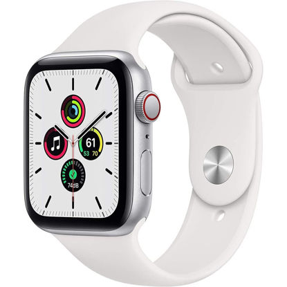 Picture of Apple Watch SE (GPS + Cellular, 44mm) - Silver Aluminum Case with White Sport Band (Renewed)