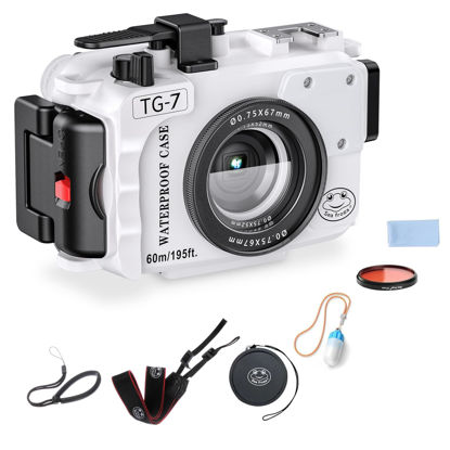 Picture of Seafrogs Underwater Camera Housing for Olympus TG-7, Professional Underwater Accessories 195FT/60M for Olympus Tough TG-7 (TG-7 Wt)
