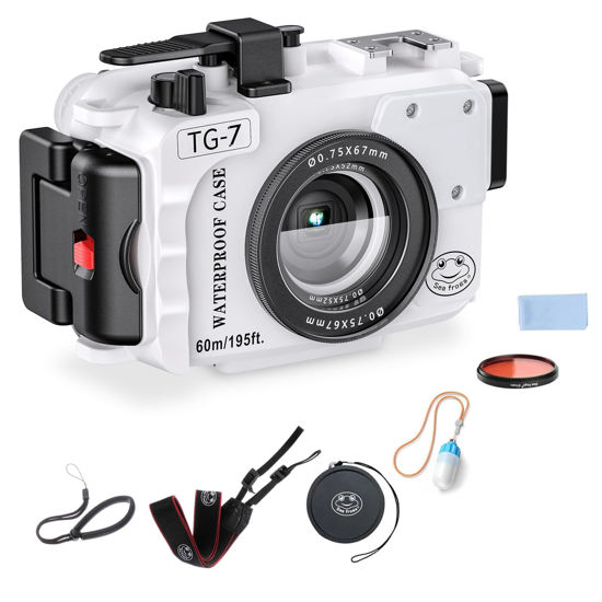 Picture of Seafrogs Underwater Camera Housing for Olympus TG-7, Professional Underwater Accessories 195FT/60M for Olympus Tough TG-7 (TG-7 Wt)