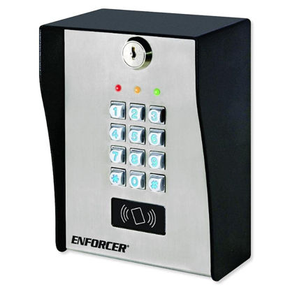 Picture of Seco-Larm SK-3133-PPQ Heavy-Duty Outdoor Access Control Keypad with Proximity Reader, Heavy-duty Stainless-Steel Faceplate with a Coated Steel Backing, 12~24 VAC/VDC Operation, IP66 Weatherproof